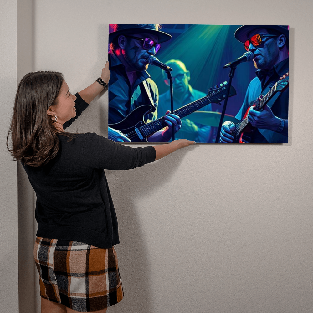 Live Band - Metal Art Print